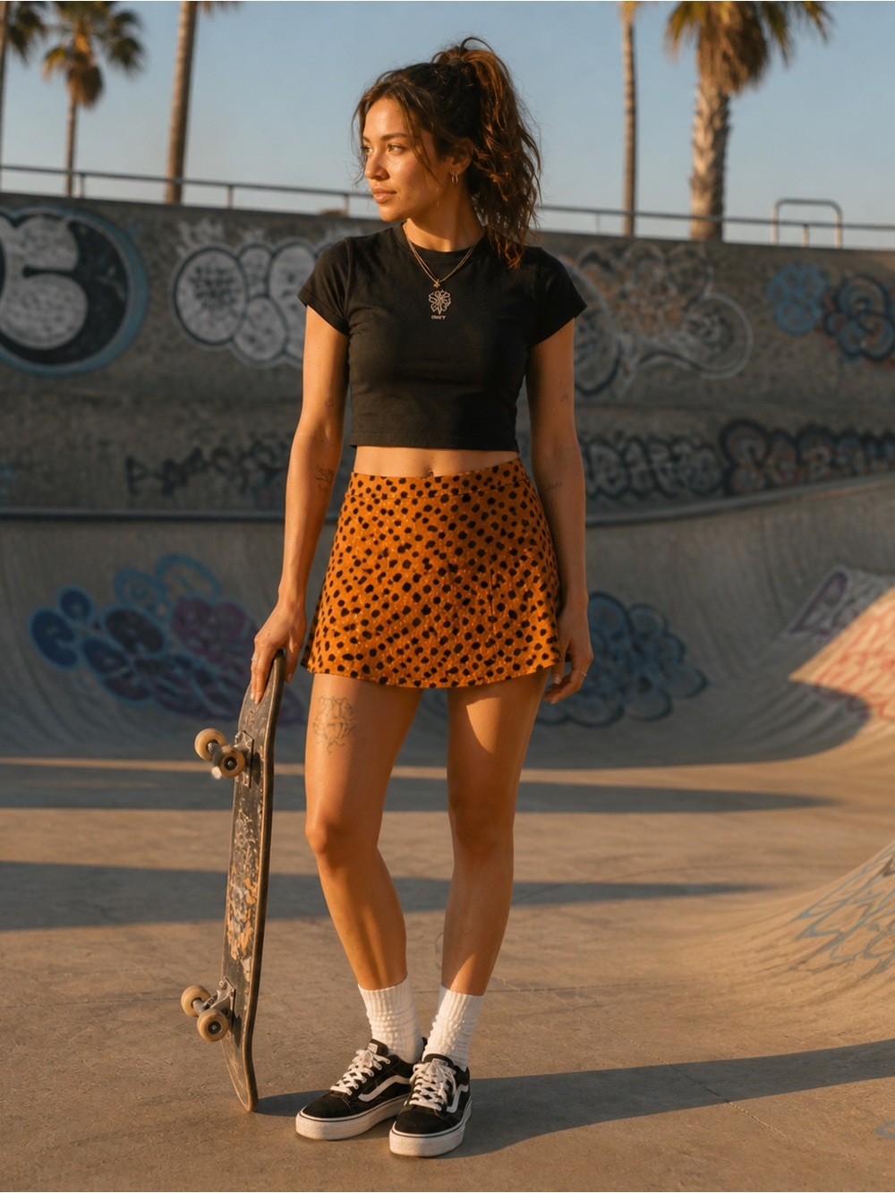 Madewell velvet circle mini skirt in leopard dot
